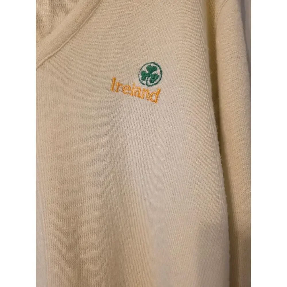 🍀 Vintage Blarney Castle Ireland Knit V-Neck Sweater | Made in Ireland | L